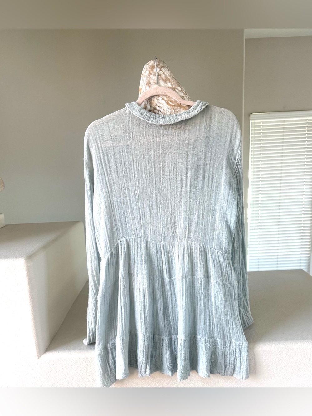 Like new! Jen’s Pirate Booty Gauze Mini Dress Tunic Top Blue 100% Cotton Sz S - Picture 3 of 7